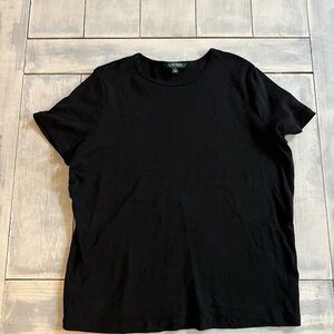 Lauren Ralph Lauren Black Short Sleeve Crewneck Tee 100% cotton